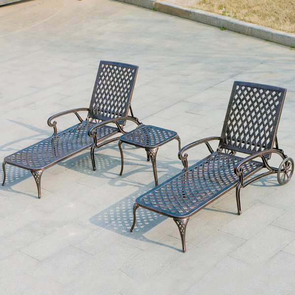 Canora Grey Nayanah 74.6'' Long Reclining Double Chaise with Side Table